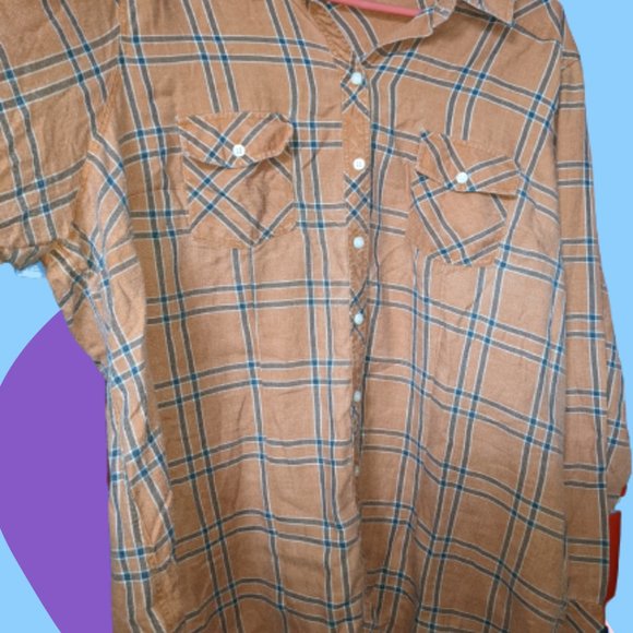 Plus Torrid Orange and Blue Flannel - Picture 1 of 3